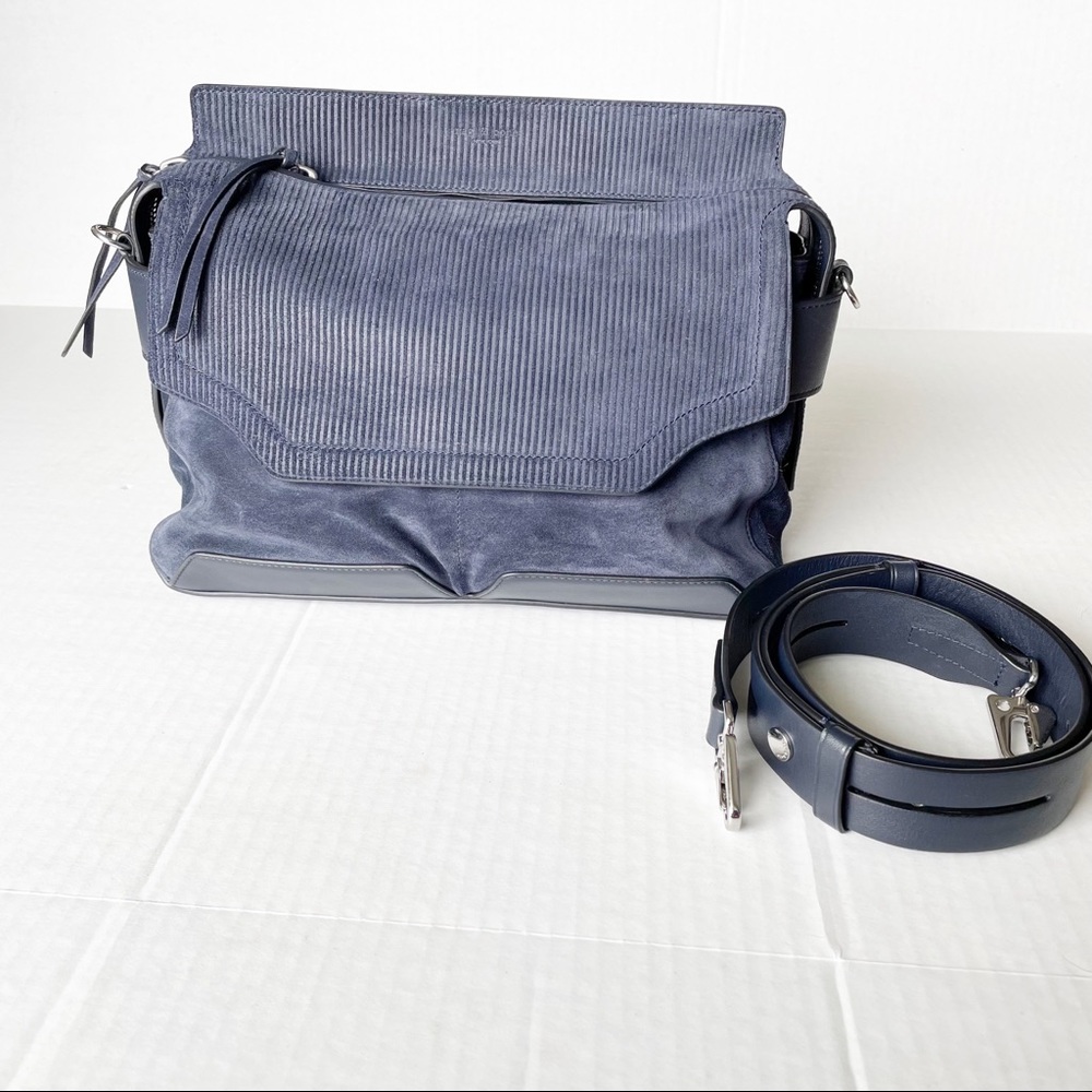Rag & Bone Navy Suede Pilot Satchel Bag
